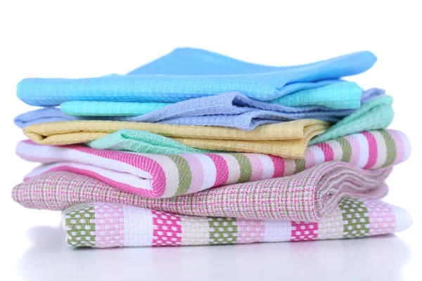 Kitchen towels isolated on white — Stock Photo, Image