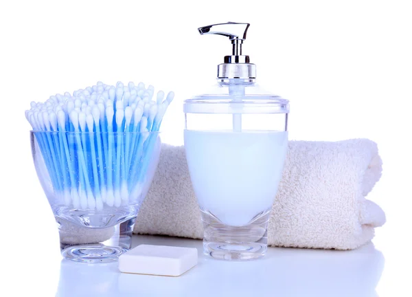 Accesorios de baño aislados en blanco — Foto de Stock