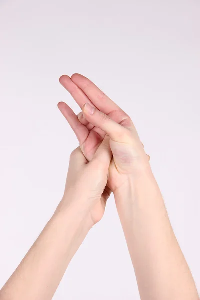 Hand yoga gesture isolated on white — Stock Photo, Image