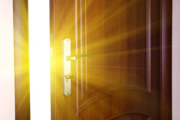 Open door with sun light — Stock Photo, Image