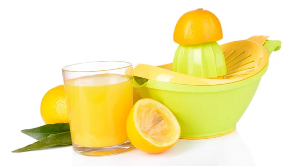 Imprensa de citrinos e limões isolados sobre branco — Fotografia de Stock
