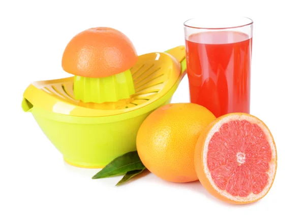 Zitrusfrüchte und Grapefruits isoliert auf weiß — Stockfoto