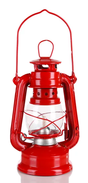 Red kerosene lamp isolated on white — Stock Photo, Image