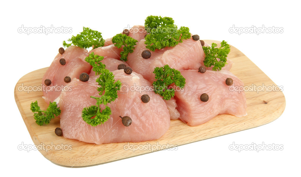 Raw turkey meat isolated on white