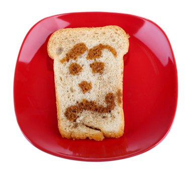 komik tost, üzerinde beyaz izole