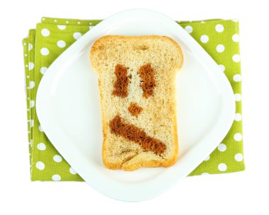 komik tost, üzerinde beyaz izole