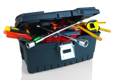 siyah araç kutusu üzerine beyaz izole araçları ile