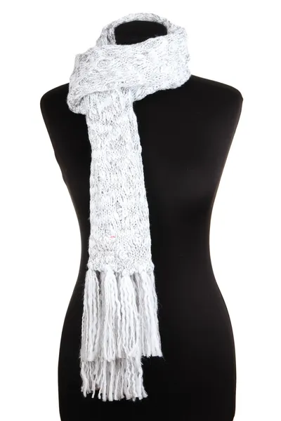 Manichino indossando sciarpa isolata su bianco — Foto Stock