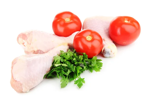 Raw chicken legs isolated on white — Stock Photo, Image