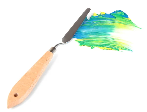 Coltello palette pittura con vernice isolata su bianco — Foto Stock