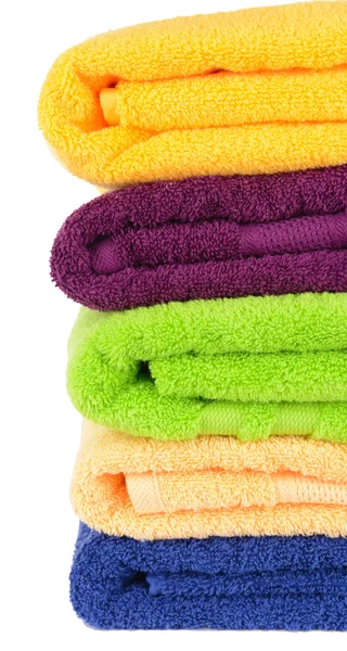 Bright towels isolated on white — Stock Photo, Image