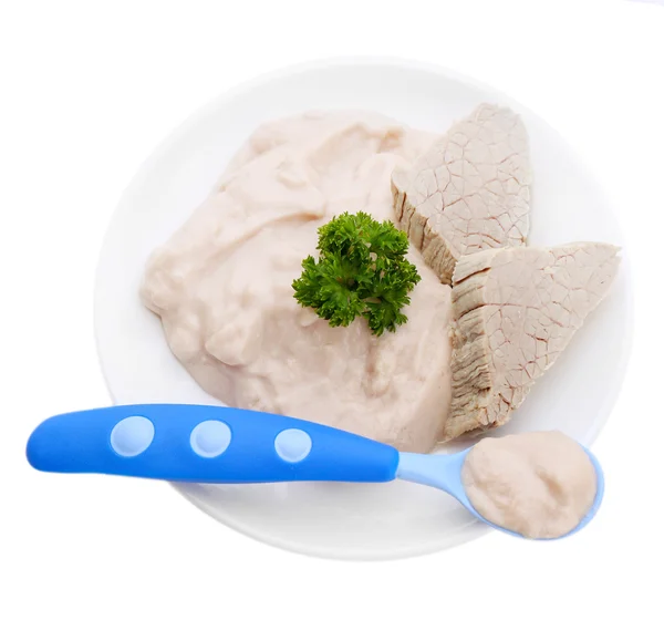 Et hamur besleme, izole üzerinde beyaz bebek için — Stok fotoğraf
