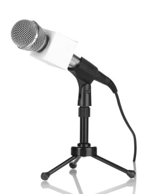 mikrofon stand üzerinde beyaz izole