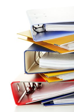 parlak office klasörler üzerinde beyaz izole