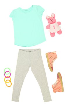 küçük kız, beyaz izole için güzel elbiseler