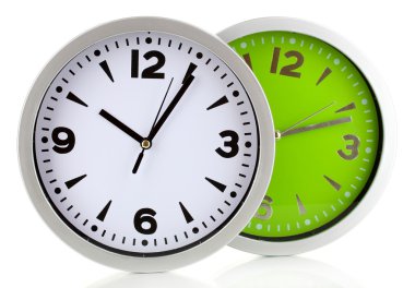 izole üzerinde beyaz yuvarlak ofis saatleri