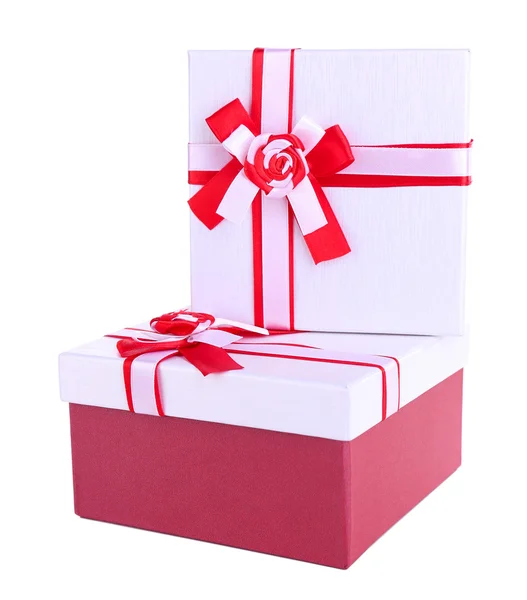 Gift boxes, isolate on white — Stock Photo, Image
