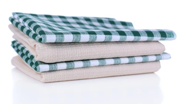 Kitchen towels isolated on white — Stock Photo, Image