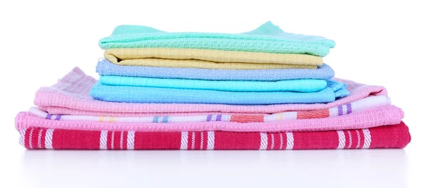 Kitchen towels isolated on white — Stock Photo, Image