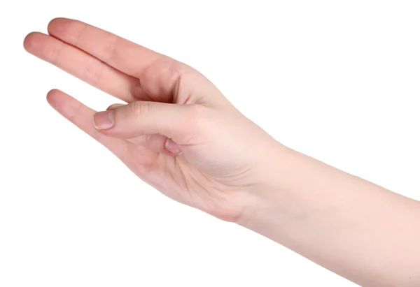 Hand yoga gesture isolated on white — Stock Photo, Image