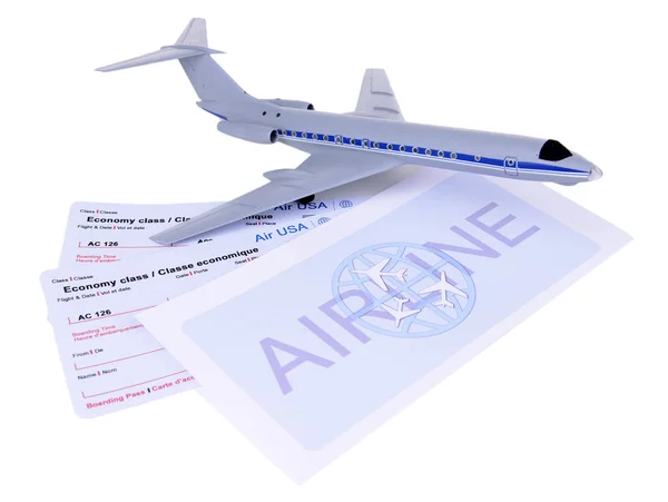 Bilety lotnicze na białym tle — Zdjęcie stockowe