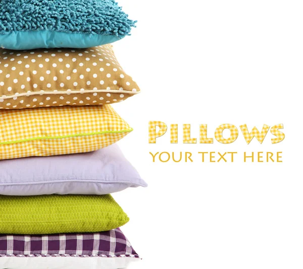 Hill colorful pillows isolated on white — Stock Photo, Image