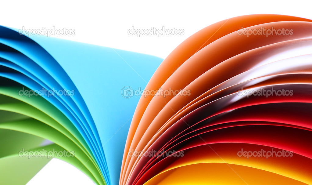 Colorful art paper isolated on white