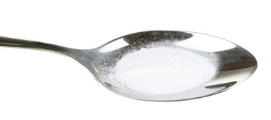 eroin üzerinde beyaz izole kaşık