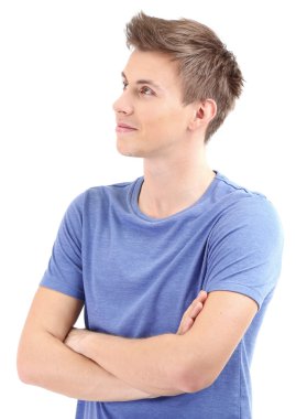 beyaz izole yakışıklı genç