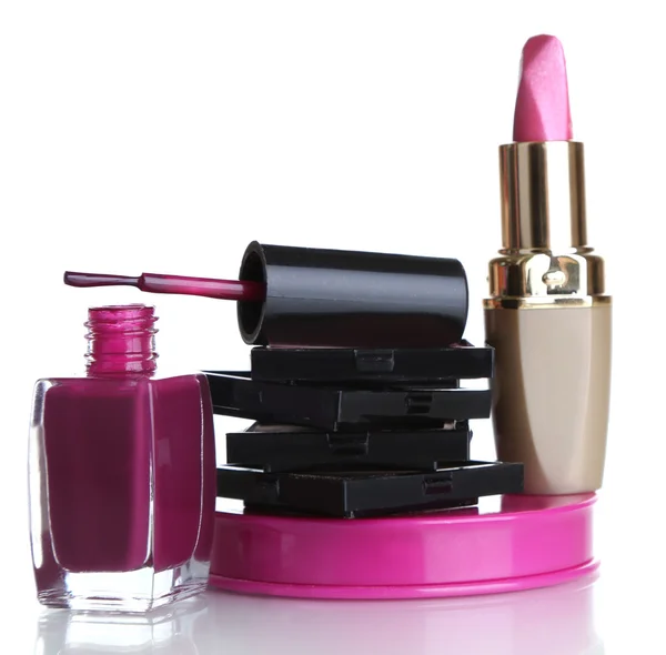 Nieuwe make-up set geïsoleerd op wit — Stockfoto