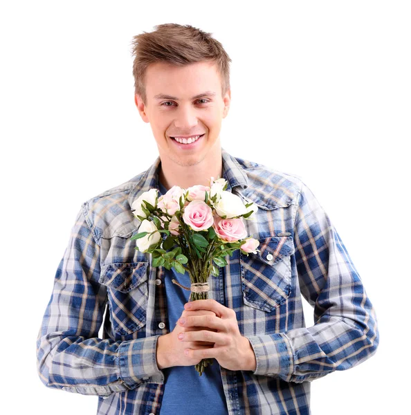 Portrait of handsome young man isolated on white — Stock Photo, Image