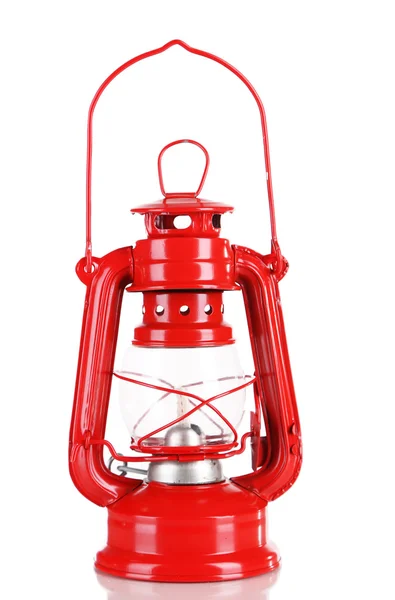 Lampe au kérosène rouge isolée sur blanc Photos De Stock Libres De Droits