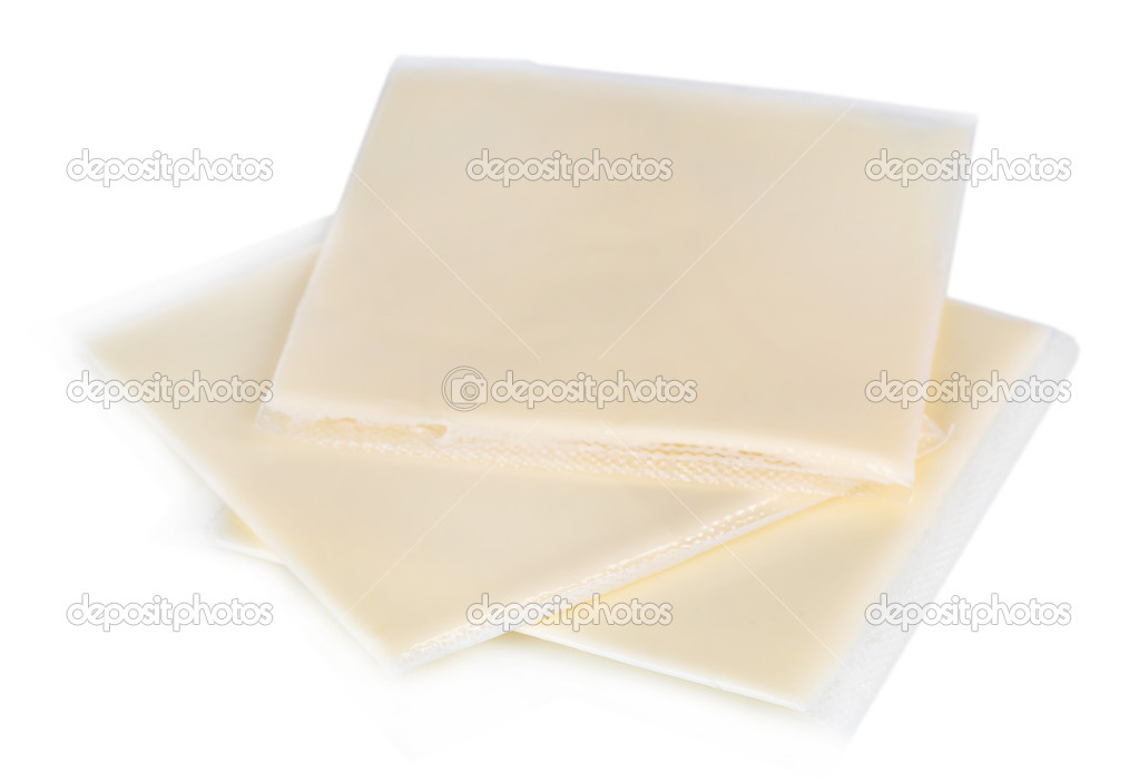 Cream cheese in packing isolated on white