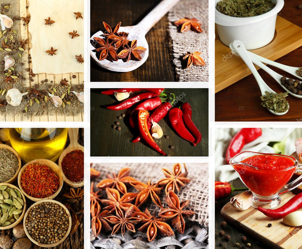 Spices collage