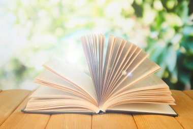 parlak zemin üzerine açık kitap
