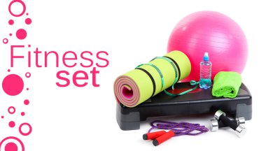 farklı araçları üzerinde beyaz izole fitness için