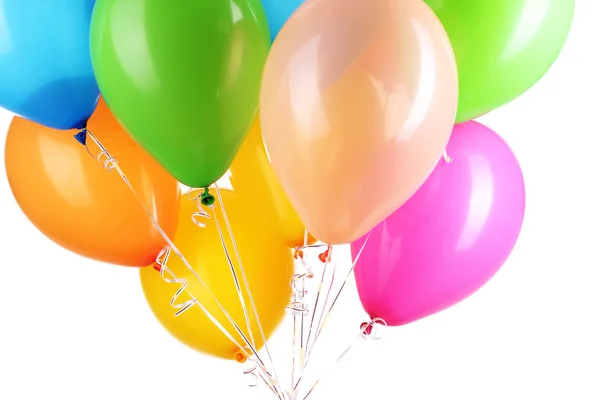 Kleurrijke ballonnen geïsoleerd op wit — Stockfoto