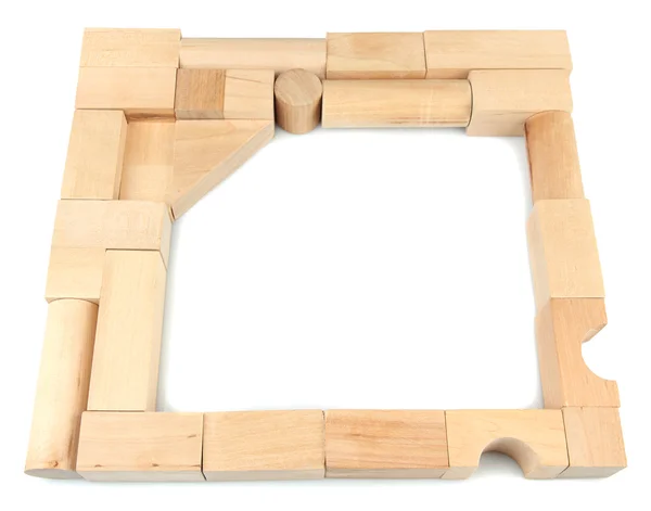 Holzspielzeugklötze isoliert auf weiß — Stockfoto