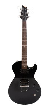 elektro gitar beyazda izole
