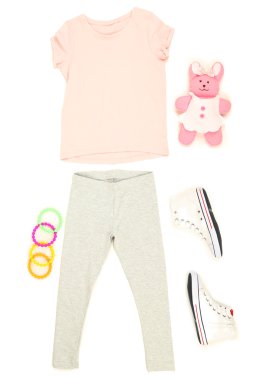 küçük kız, beyaz izole için güzel elbiseler