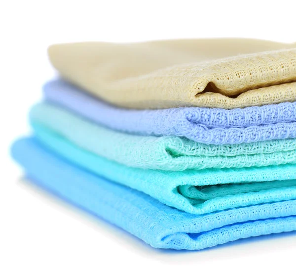 Kitchen towels isolated on white — Stock Photo, Image