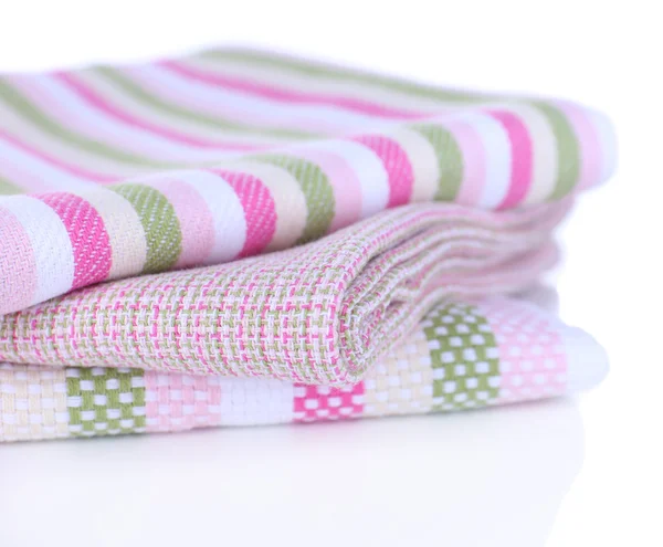 Kitchen towels isolated on white — Stock Photo, Image