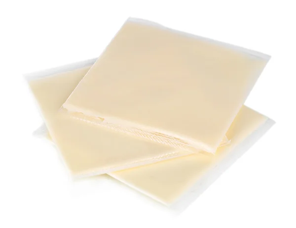 Queso crema en el embalaje aislado en blanco — Foto de Stock