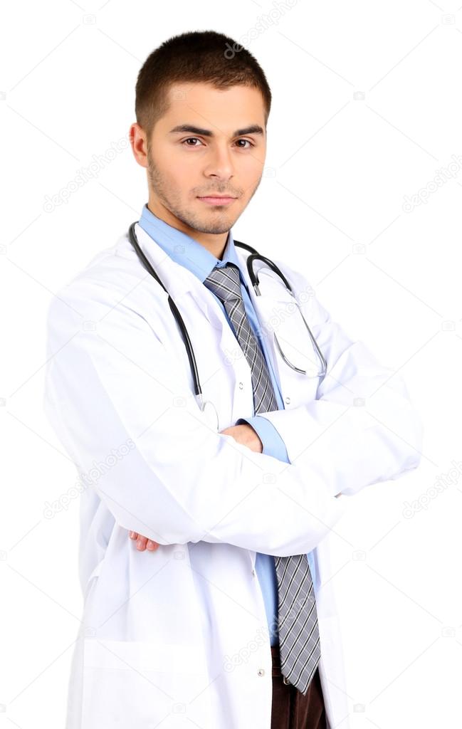 Male Doctor isolated on white background