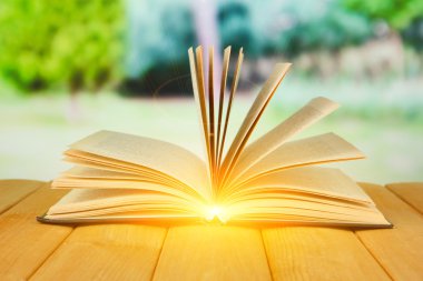 parlak zemin üzerine açık kitap