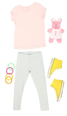 küçük kız, beyaz izole için güzel elbiseler