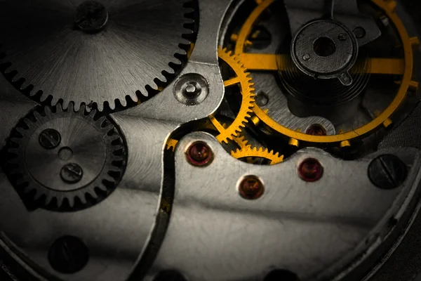 Clockwork details, tandwielen en wielen close-up — Stockfoto