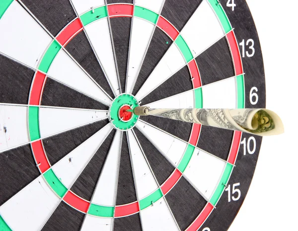 Geld Darts und Ziel aus nächster Nähe. Erfolgskonzept. — Stockfoto