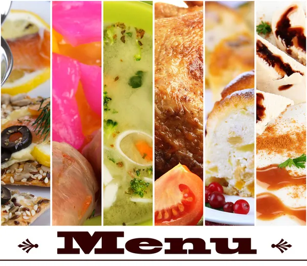 Collage of dishes for restaurant menu — Stock Image Collage of dishes for restaurant menu Royalty Free Stock Images