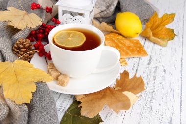 Limonlu çay yakın çekim